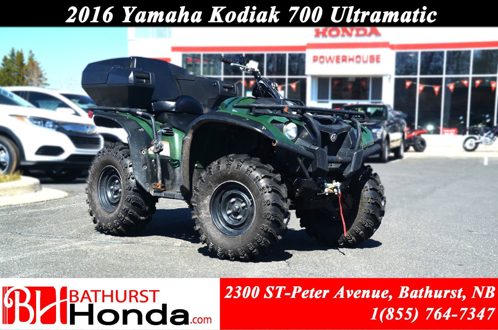 16 Yamaha Kodiak 700 Automatic Winch Rear Seat Independent Suspension Used For Sale In Edmundston Edmundston Honda