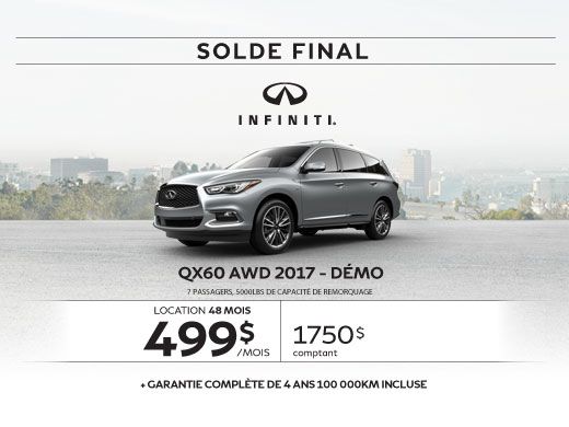 Dernier appel...Solde sur le QX60 AWD 2017