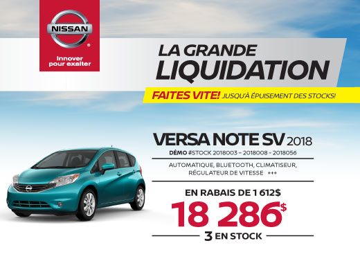 VERSA NOTE SV 2018 démos