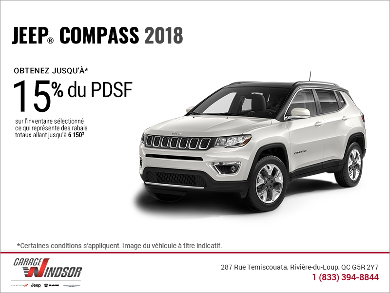 Conduisez un Jeep Compass 2018! Conduisez un Jeep Compass 2018!