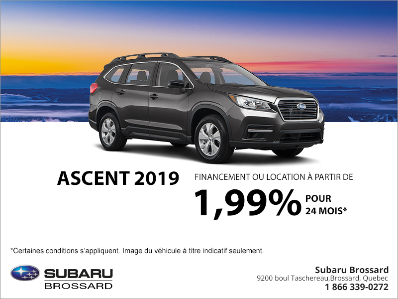 Procurez-vous la Subaru Ascent 2019!