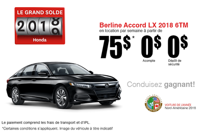 Louez la Honda Accord Berline 2018!
