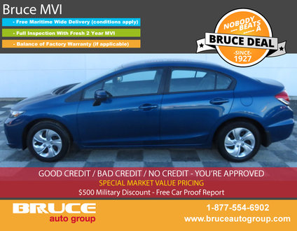 2015 Honda Civic LX 1.8L 4 CYL I-VTEC CVT FWD 4D SEDAN