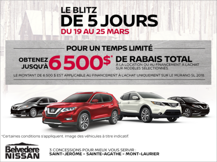 La vente de 5 jours de Nissan!