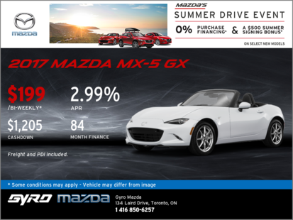 Get the 2017 Mazda MX-5 GX Today!