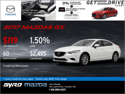 Drive Home an All-New 2017 Mazda6 GX!