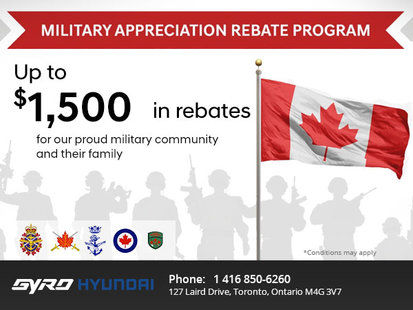 Gyro Hyundai's Military Appreciation Rebate Program