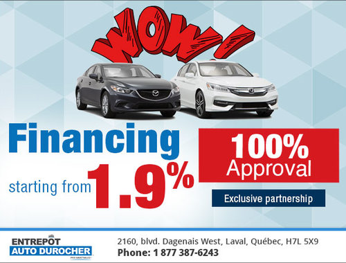 Entrepot Auto Durocher >> Financing Starting From 1 9 Entrepot Auto Durocher Promotion In Laval Entrepot Auto Durocher >> Financing Starting From 1 9 Entrepot Auto Durocher Promotion In Laval