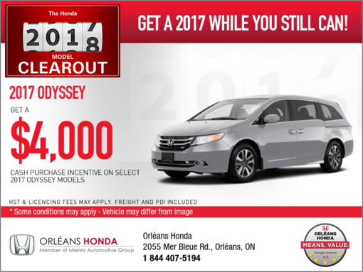 Save on the 2017 Odyssey!