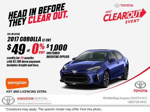 Get the 2017 Toyota Corolla Today!