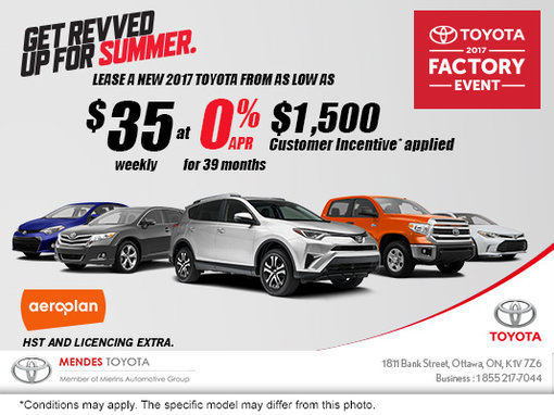 Lease a Toyota for $35 weekly