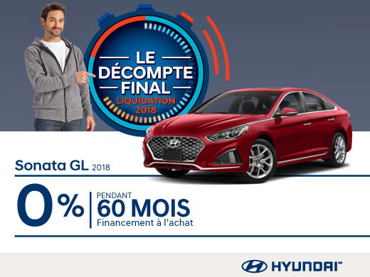Ne manquez pas le DÉCOMPTE FINAL sur la Sonata 2018 chez Hyundai Magog!