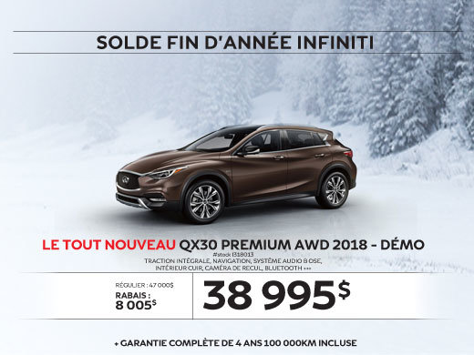 Le tout nouveau QX30 PREMIUM AWD 2018 démo