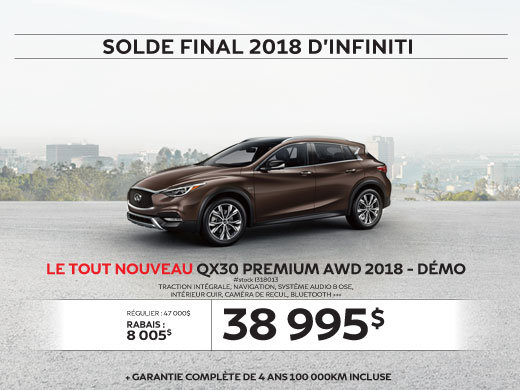Le tout nouveau QX30 PREMIUM AWD 2018 démo