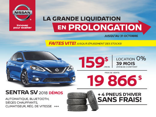 Dernières SENTRA SV 2018!