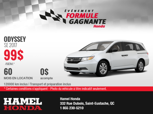 Louez une Honda Odyssey SE 2017