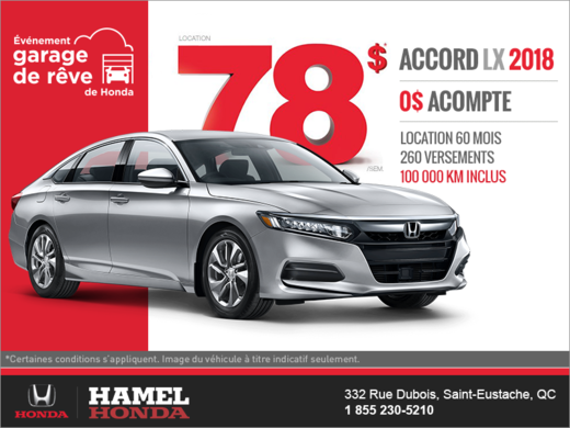 Procurez-vous la Honda Accord 2018!