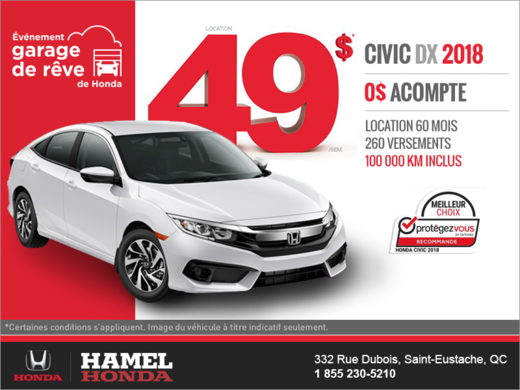 Procurez-vous la Honda Civic 2018!