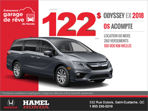 Procurez-vous la Honda Odyssey 2018!