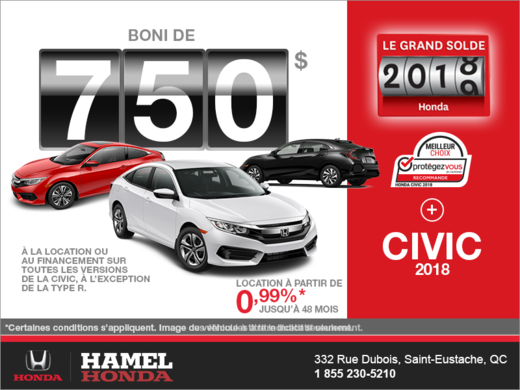 Louez la Honda Civic 2018!