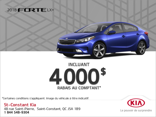 Obtenez la Kia Forte 2018!