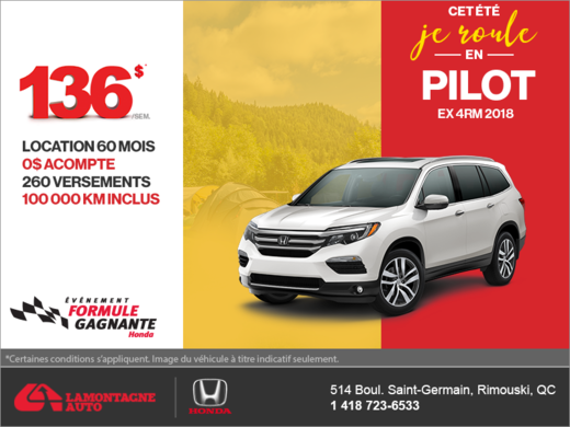 Louez le Honda Pilot 2018!