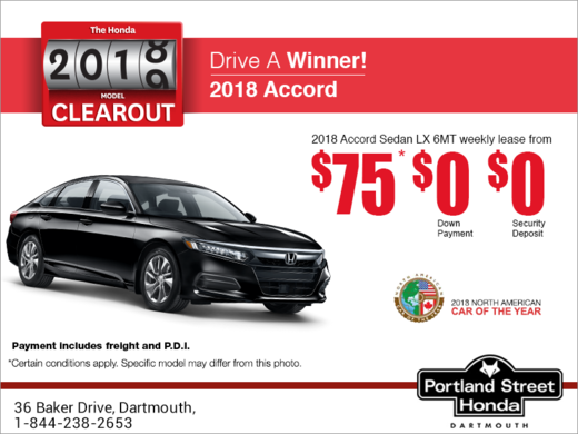 Lease the 2018 Honda Accord Sedan!