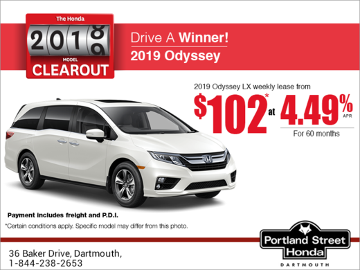 Lease the 2019 Honda Odyssey!