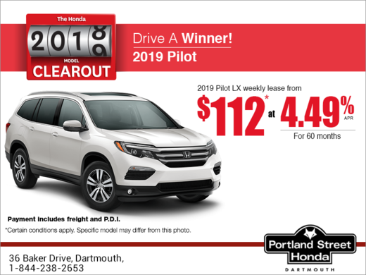 Lease the 2019 Honda Pilot!