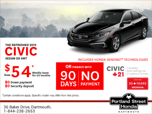 Lease the 2019 Honda Civic Sedan!