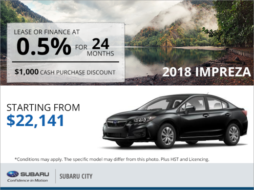Get the 2018 Subaru Impreza 4-Door Today!