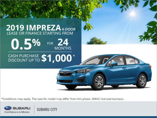 Get the 2019 Subaru Impreza 4-Door Today!