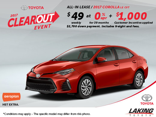 Get the All-New 2017 Toyota Corolla Today!