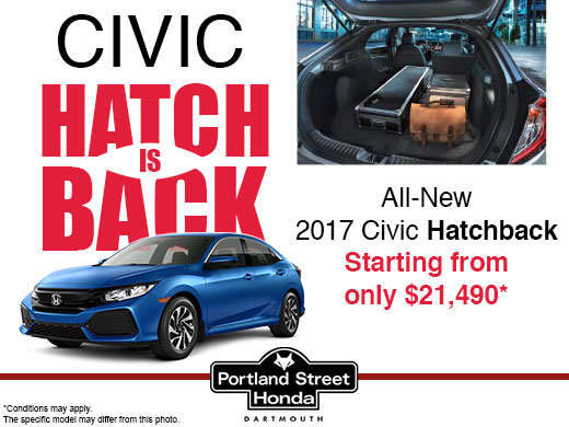 Save Big on the New 2017 Civic Hatchback!