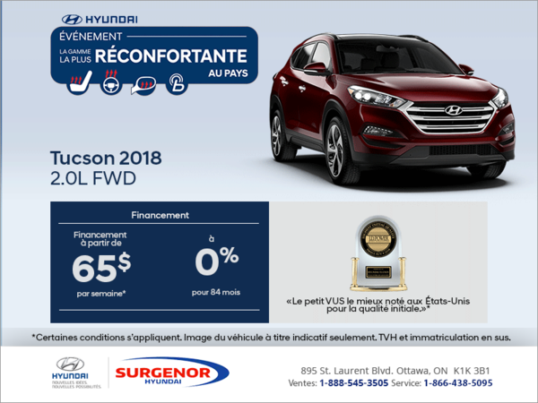 Procurez-vous le Tucson 2018!