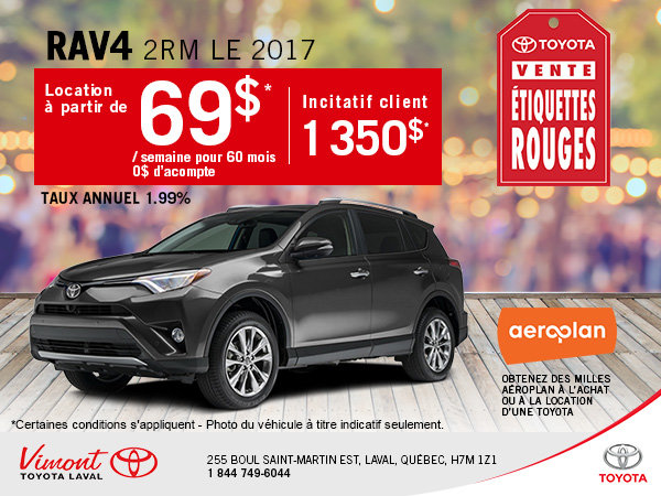 Louez le VUS Toyota RAV4 2017 aujourd'hui!