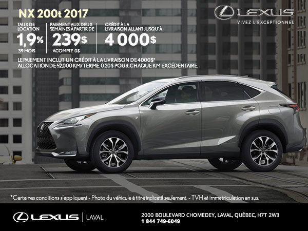 Louez la nouvelle Lexus NX 2017 dès aujourd'hui!