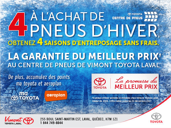 4 saisons d'entreposage GRATUITES - Hiver