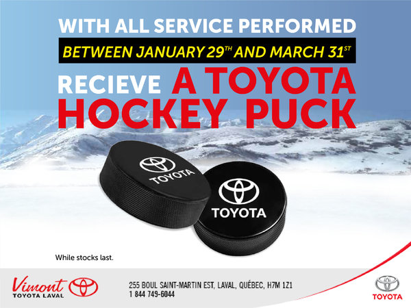 Recieve a Toyota Hockey Puck