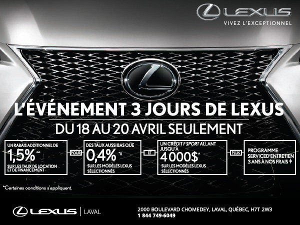 L'événement 3 jours de Lexus