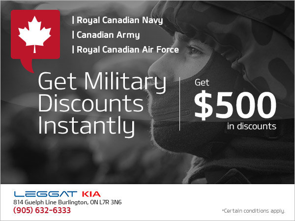 Leggat Kia's Military Discount