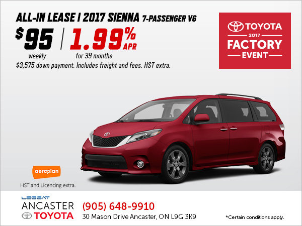 Save on the All-New 2017 Sienna