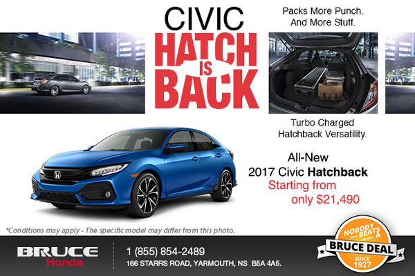 Save Big on the All-New 2017 Civic Hatchback!