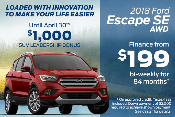 Finance the 2018 Ford Escape SE AWD