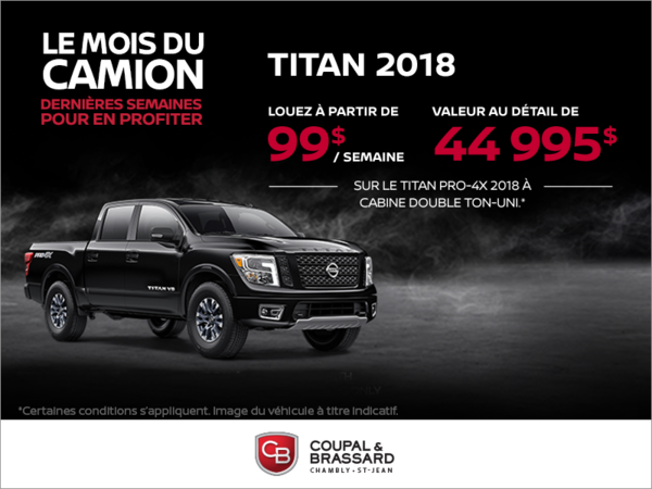 Obtenez le Nissan Titan 2018 dès aujourd'hui!