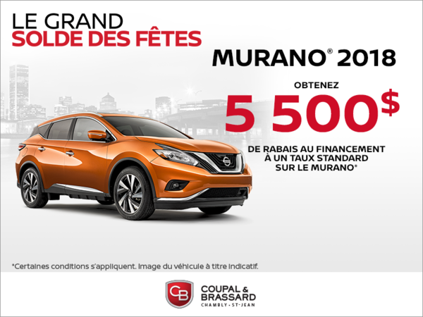 Obtenez le Nissan Murano 2018 dès aujourd'hui!
