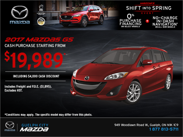 Save on the 2017 Mazda5!