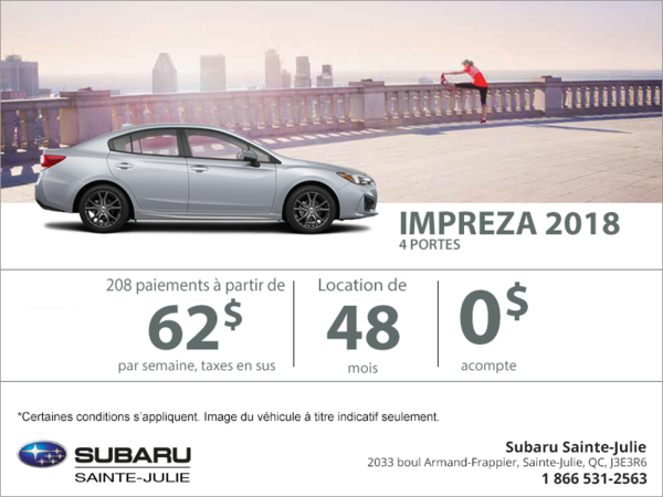 Louez la Impreza 2018 4 portes!