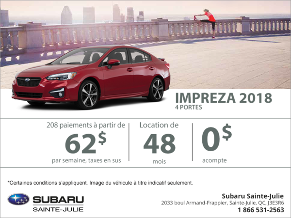 Louez la Impreza 2018 4 portes!