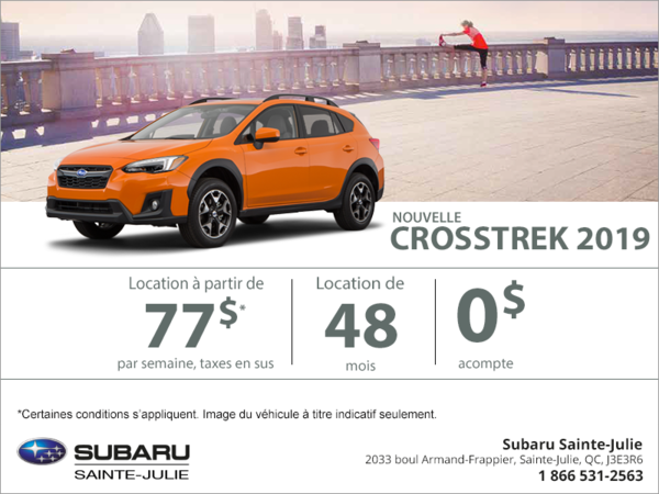 Louez la toute nouvelle Crosstrek 2019!